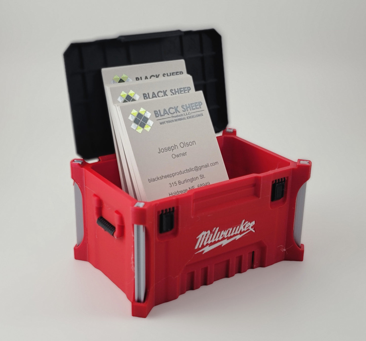 Pack out inspired business card holder