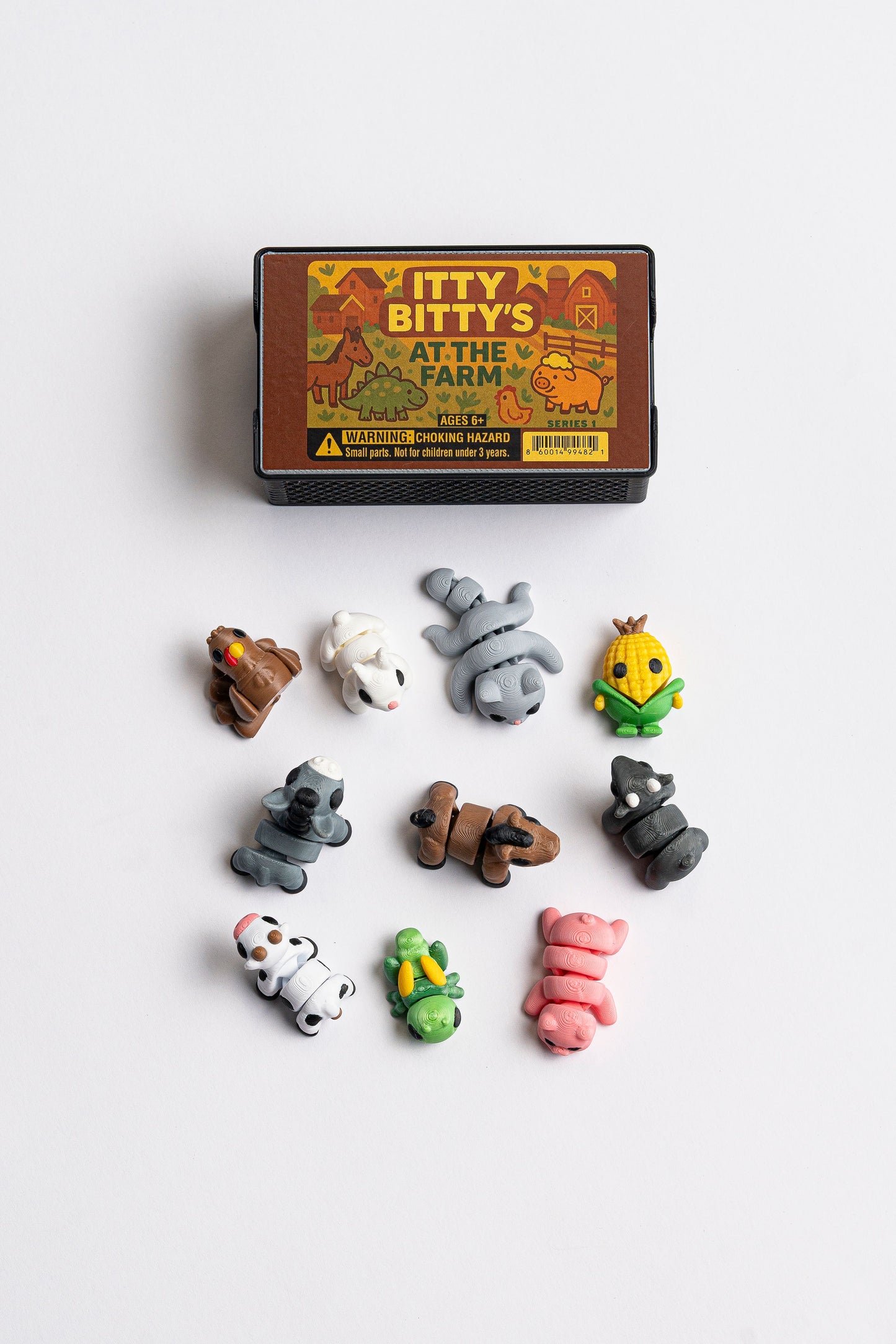 🚜 Itty Bitty Farm Pack – 10 Mini Articulating Farm Animal Fidget Toys for Kids(Sensory & Classroom Friendly)