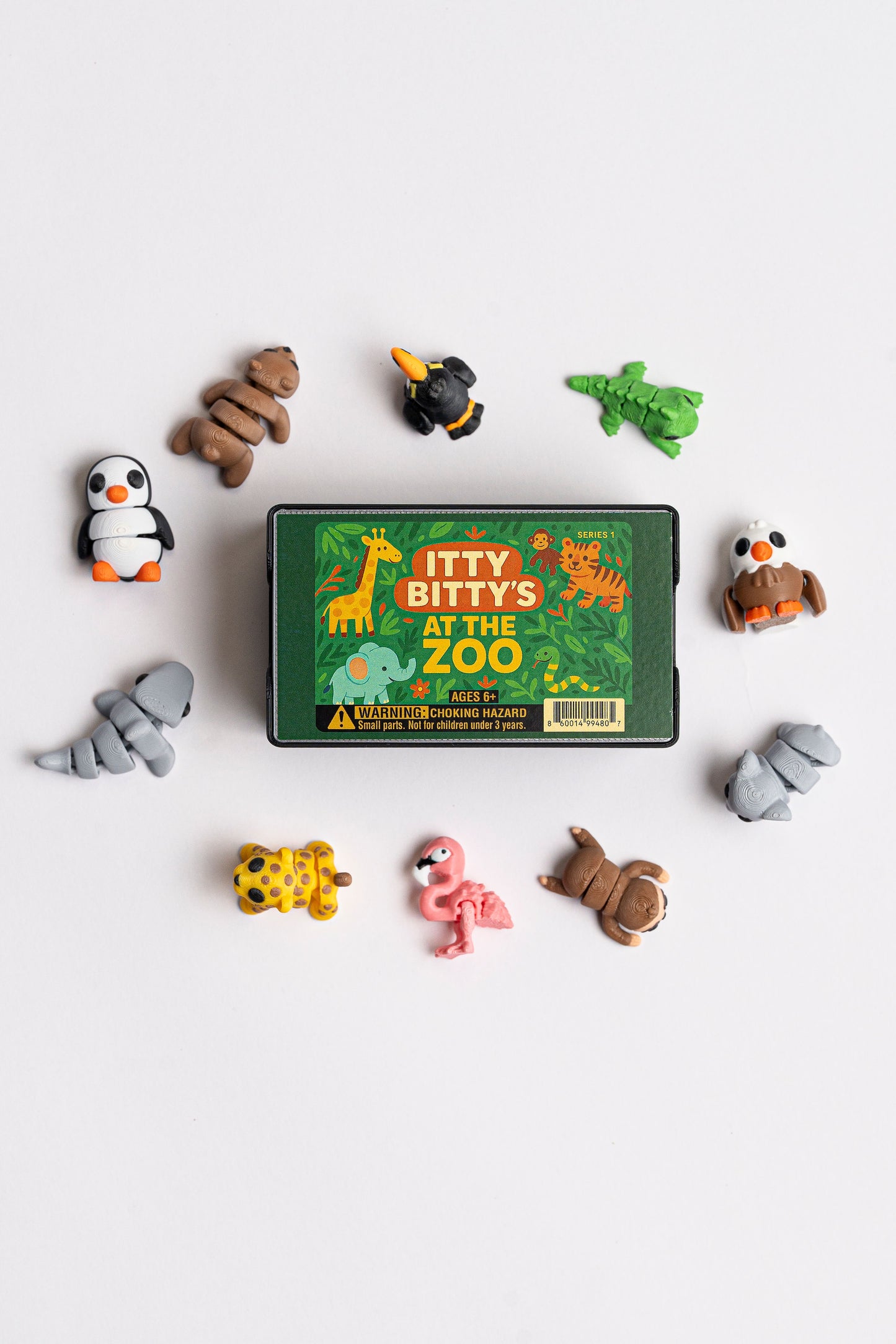 🦁Itty Bitty Zoo Pack – 10 Mini Articulated Zoo Animal Toys for Kids(Sensory Fidget Set)