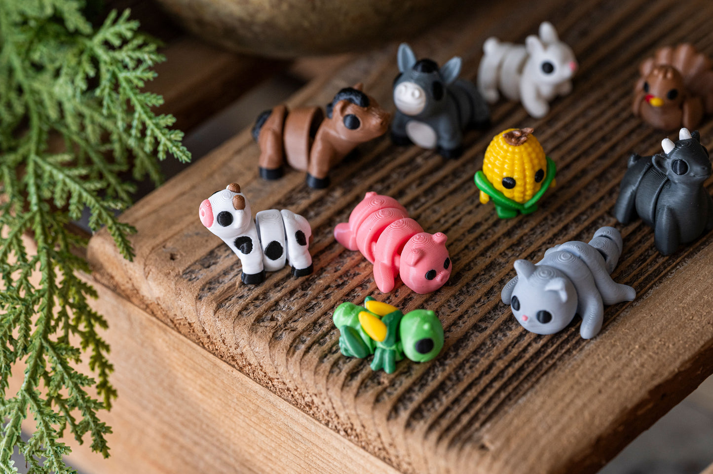 🚜 Itty Bitty Farm Pack – 10 Mini Articulating Farm Animal Fidget Toys for Kids(Sensory & Classroom Friendly)