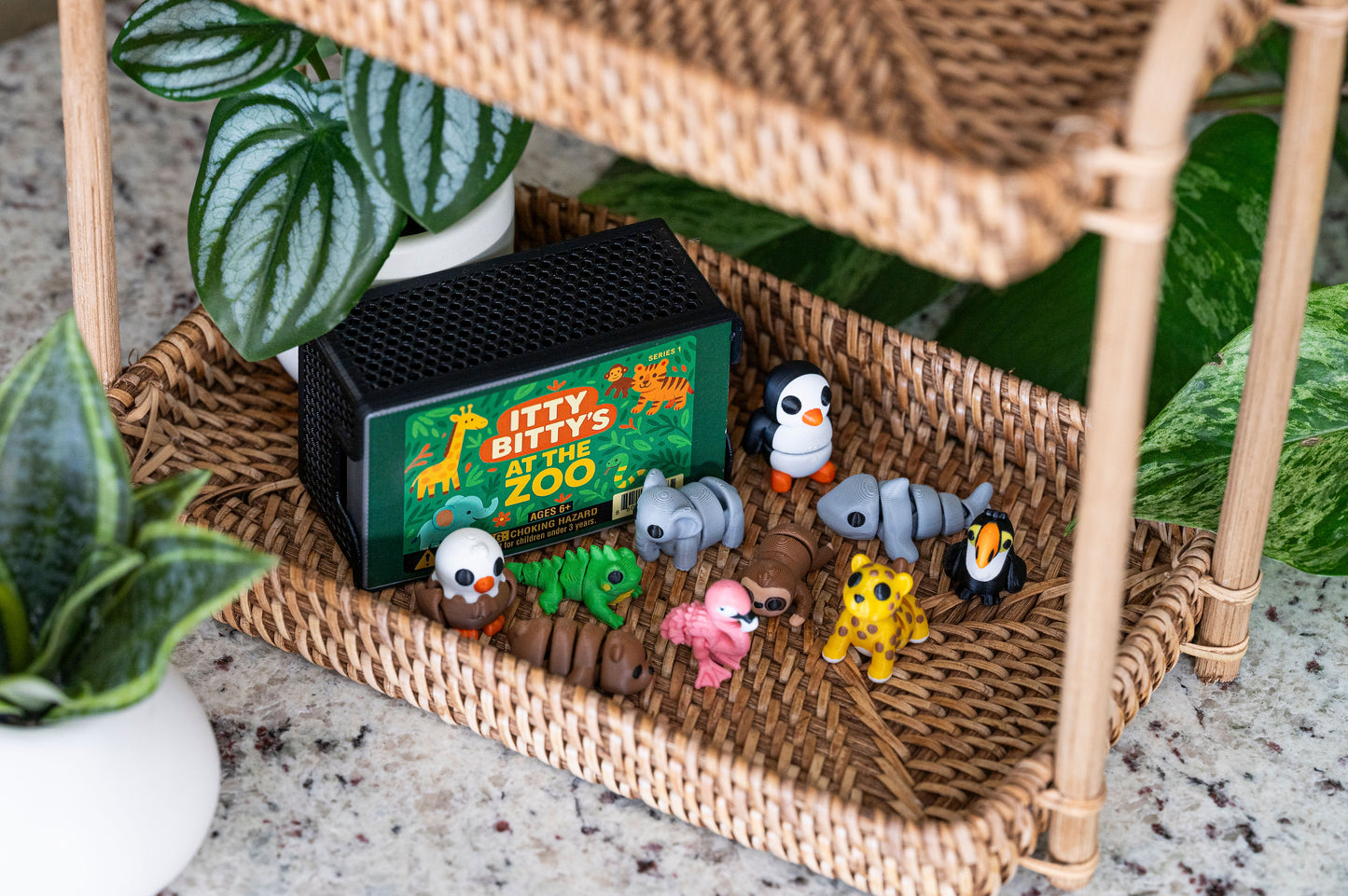 🦁Itty Bitty Zoo Pack – 10 Mini Articulated Zoo Animal Toys for Kids(Sensory Fidget Set)