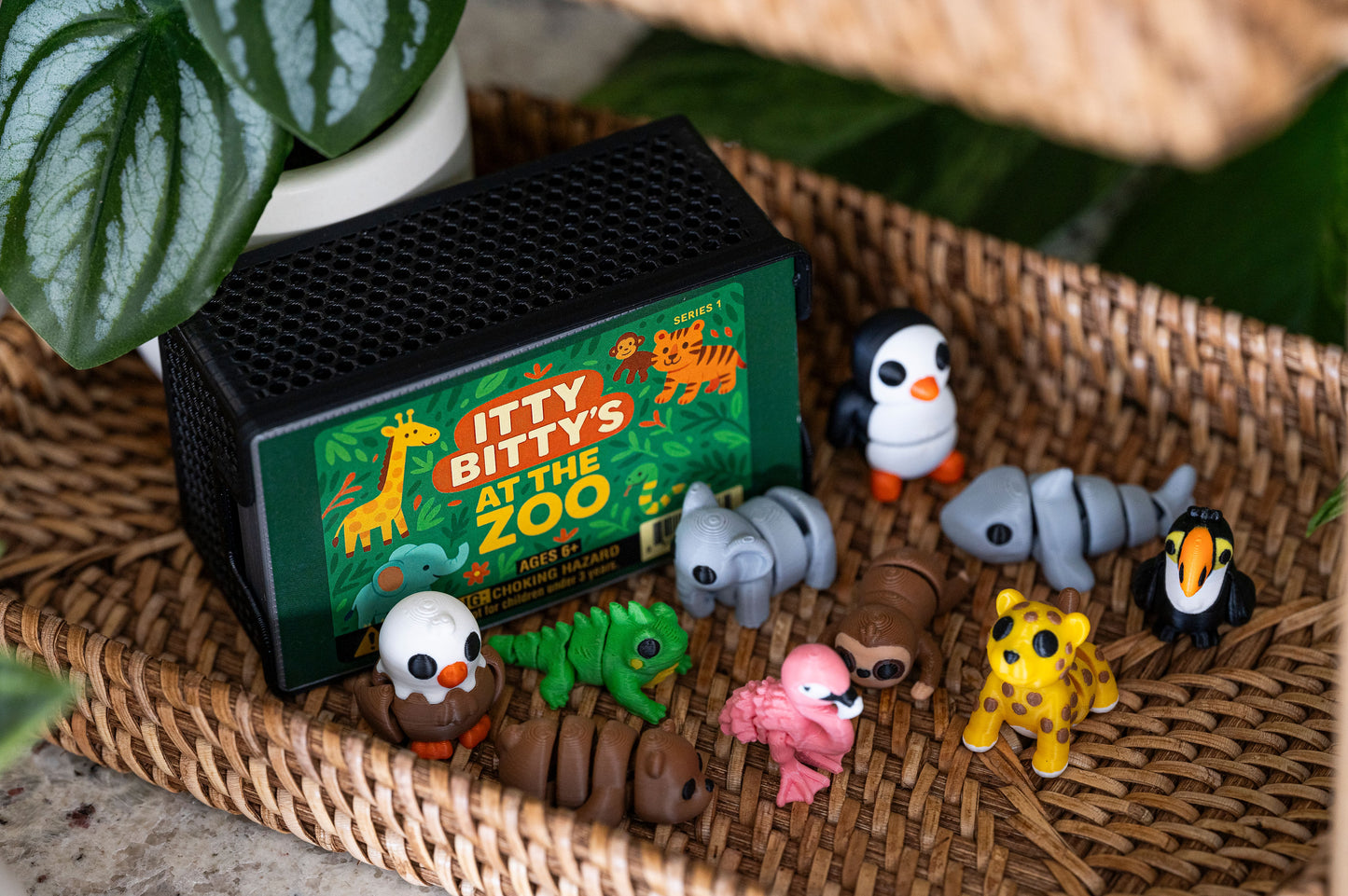 🦁Itty Bitty Zoo Pack – 10 Mini Articulated Zoo Animal Toys for Kids(Sensory Fidget Set)