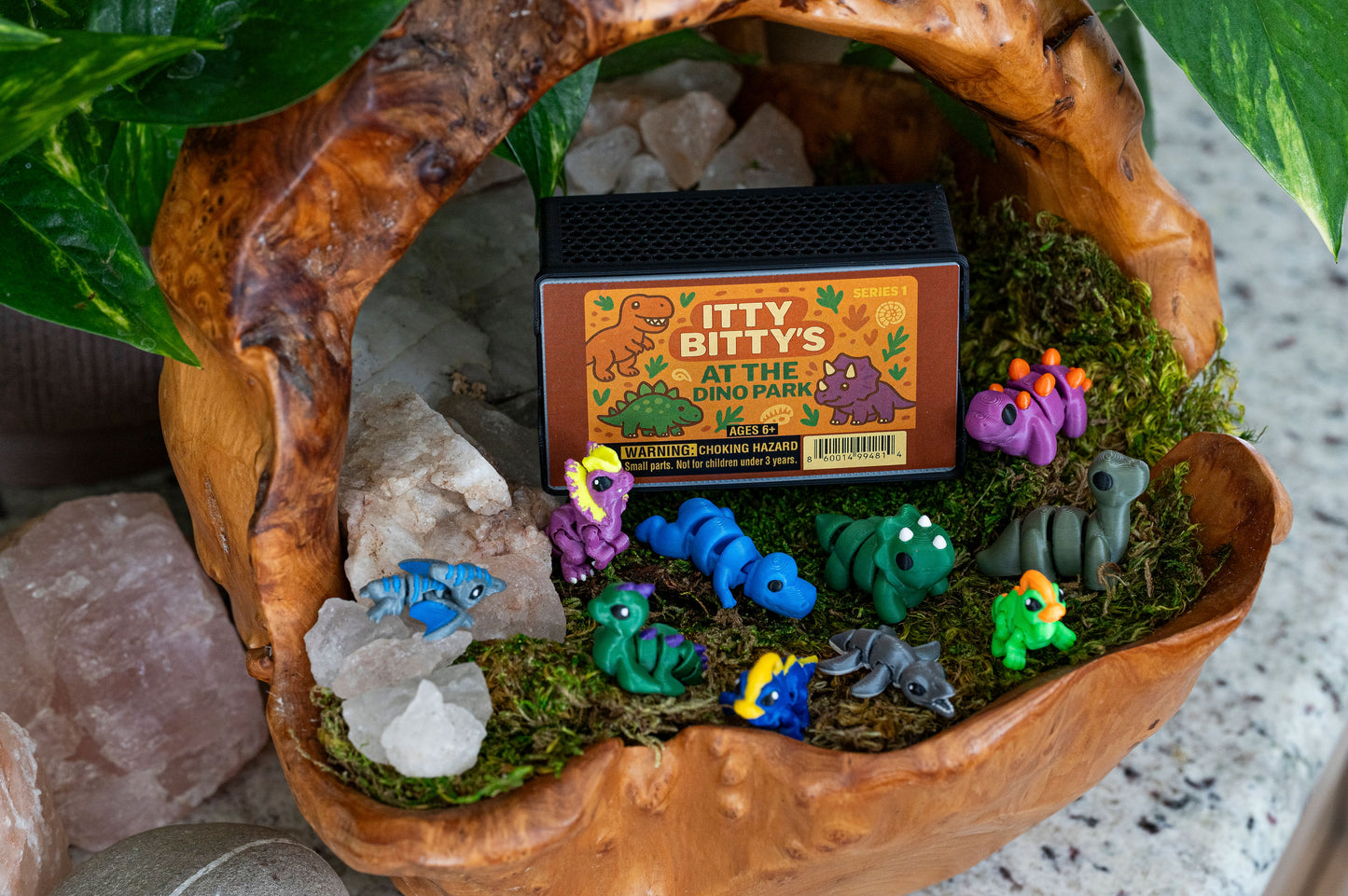 🦖 Itty Bitty Dino Pack – 10 Mini Articulating Dinosaur Fidget Toys for Kids (Sensory & Classroom Friendly)