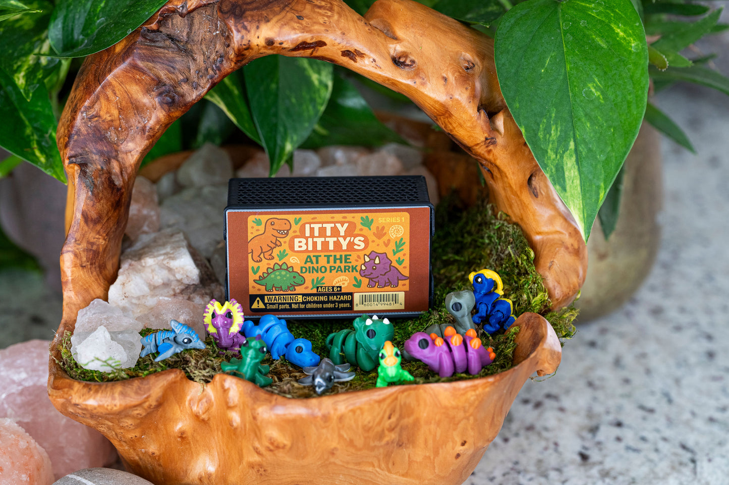 🦖 Itty Bitty Dino Pack – 10 Mini Articulating Dinosaur Fidget Toys for Kids (Sensory & Classroom Friendly)